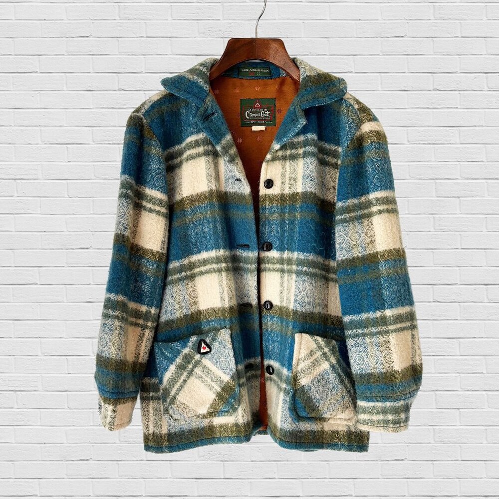 Vintage Wool Plaid Canadian Camper Coat